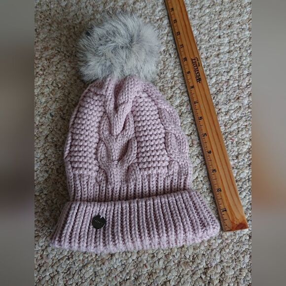 Express light pink Knit Pom Pom Beanie - Picture 5 of 8